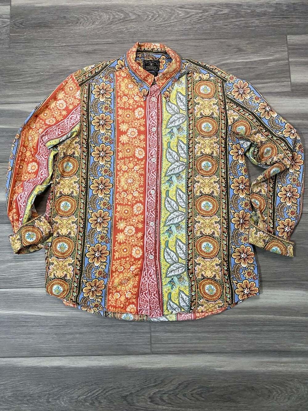 Lucky Brand Dungarees Men's Long Sleeve Button Down Shirt Floral Paisley XL